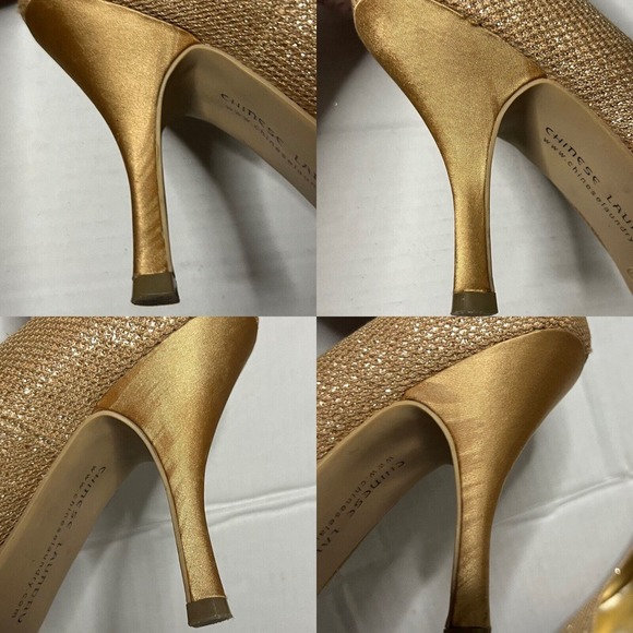 Chinese Laundry Nightlight Women's Gold Sparkle Round Toe Stiletto Heels Size 9M - Picture 8 of 13